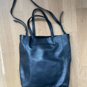 Black Leather Tote Bag